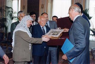 Incontro del Presidente della Repubblica Oscar Luigi Scalfaro con Yasser Arafat, Presidente dell'Autorità Nazionale Palestinese