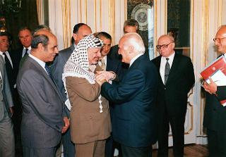 Incontro del Presidente della Repubblica Oscar Luigi Scalfaro con Yasser Arafat, Presidente dell'Autorità Nazionale Palestinese