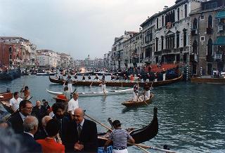 Intervento del Presidente della Repubblica a Venezia per assistere alla Regata Storica e alla proiezione del film "Par-dela les nuages", presentato nell'ambito della 52^ Mostra internazionale d'arte cinematografica