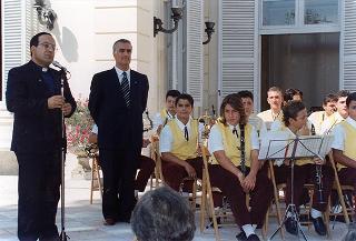 Giovani componenti il concerto bandistico "I ragazzi di Don Bosco" e successiva colazione