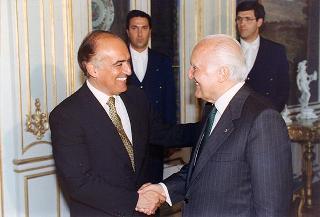Incontro del Presidente della Repubblica Oscar Luigi Scalfaro con Carlos Federico Ruckauf, presidente del Senato della Repubblica Argentina