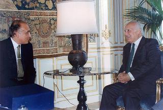 Incontro del Presidente della Repubblica Oscar Luigi Scalfaro con Carlos Federico Ruckauf, presidente del Senato della Repubblica Argentina