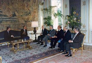 Incontro del Presidente della Repubblica Oscar Luigi Scalfaro con Carlos Federico Ruckauf, presidente del Senato della Repubblica Argentina