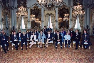 Il Presidente della Repubblica Oscar Luigi Scalfaro riceve in udienza Franca Pellini Gabardini, presidente dell'Associazione nazionale emodializzati, con una delegazione del sodalizio