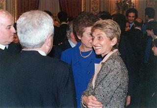 Il Presidente della Repubblica Oscar Luigi Scalfaro riceve in udienza l'on. avv. Rosa Russo Jervolino, con una delegazione del Centro anziani e dell'Oratorio di piazza Adriana (Roma), gestito dai fratelli di Nostra Signora della Misericordia