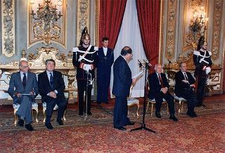 Gian Paolo Carrozza, presidente della Confederazione italiana dirigenti di azienda, con i dirigenti della CIDA per il 50° anniversario di fondazione