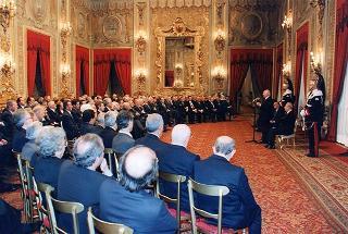Gian Paolo Carrozza, presidente della Confederazione italiana dirigenti di azienda, con i dirigenti della CIDA per il 50° anniversario di fondazione