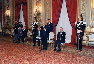 Gian Paolo Carrozza, presidente della Confederazione italiana dirigenti di azienda, con i dirigenti della CIDA per il 50° anniversario di fondazione