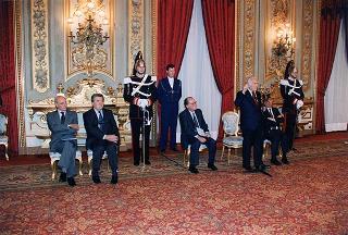 Gian Paolo Carrozza, presidente della Confederazione italiana dirigenti di azienda, con i dirigenti della CIDA per il 50° anniversario di fondazione