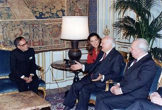 Il Presidente della Repubblica Oscar Luigi Scalfaro incontra Pranab Mukherjee, ministro degli affari esteri dell'India