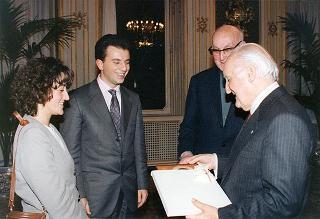 Incontro del Presidente della Repubblica Oscar Luigi Scalfaro con Don Dossi