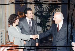 Incontro del Presidente della Repubblica Oscar Luigi Scalfaro con Don Dossi