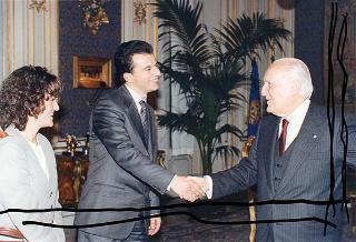 Incontro del Presidente della Repubblica Oscar Luigi Scalfaro con Don Dossi