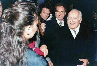 Visita del Presidente della Repubblica Oscar Luigi Scalfaro alla città di Firenze: visita  al Museo Opificio delle pietre dure