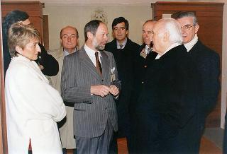Visita del Presidente della Repubblica Oscar Luigi Scalfaro alla città di Firenze: visita  al Museo Opificio delle pietre dure