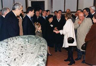 Visita del Presidente della Repubblica Oscar Luigi Scalfaro alla città di Firenze: visita  al Museo Opificio delle pietre dure