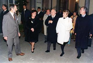Visita del Presidente della Repubblica Oscar Luigi Scalfaro alla città di Firenze: visita  al Museo Opificio delle pietre dure