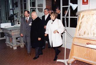 Visita del Presidente della Repubblica Oscar Luigi Scalfaro alla città di Firenze: visita  al Museo Opificio delle pietre dure