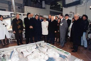 Visita del Presidente della Repubblica Oscar Luigi Scalfaro alla città di Firenze: visita  al Museo Opificio delle pietre dure