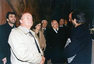 Visita del Presidente della Repubblica Oscar Luigi Scalfaro alla città di Firenze: visita ai lavori di restauro della Chiesa di S. Maria del Fiore e degli affreschi della Cupola del Brunelleschi