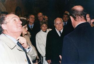 Visita del Presidente della Repubblica Oscar Luigi Scalfaro alla città di Firenze: visita ai lavori di restauro della Chiesa di S. Maria del Fiore e degli affreschi della Cupola del Brunelleschi