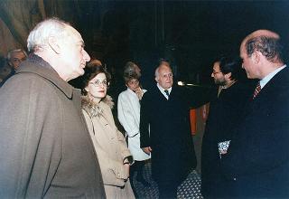 Visita del Presidente della Repubblica Oscar Luigi Scalfaro alla città di Firenze: visita ai lavori di restauro della Chiesa di S. Maria del Fiore e degli affreschi della Cupola del Brunelleschi
