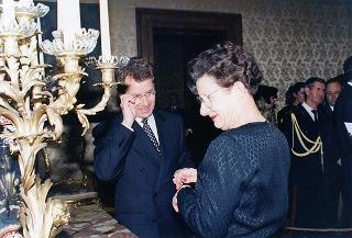 Incontro del Presidente della Repubblica Oscar Luigi Scalfaro con il Presidente della Repubblica di Bulgaria Jelev e signora Jelev. Successivo pranzo nel Belvedere al Torrino, al termine concerto eseguito dal Quartetto Santa Cecilia nella Sala degli specchi