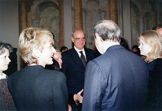 Incontro del Presidente della Repubblica Oscar Luigi Scalfaro con il Presidente della Repubblica di Bulgaria Jelev e signora Jelev. Successivo pranzo nel Belvedere al Torrino, al termine concerto eseguito dal Quartetto Santa Cecilia nella Sala degli specchi