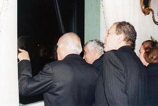 Incontro del Presidente della Repubblica Oscar Luigi Scalfaro con il Presidente della Repubblica di Bulgaria Jelev e signora Jelev. Successivo pranzo nel Belvedere al Torrino, al termine concerto eseguito dal Quartetto Santa Cecilia nella Sala degli specchi