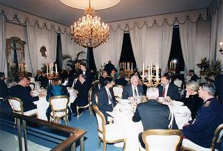 Incontro del Presidente della Repubblica Oscar Luigi Scalfaro con il Presidente della Repubblica di Bulgaria Jelev e signora Jelev. Successivo pranzo nel Belvedere al Torrino, al termine concerto eseguito dal Quartetto Santa Cecilia nella Sala degli specchi