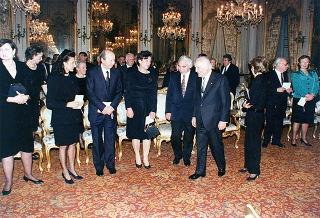 Incontro del Presidente della Repubblica Oscar Luigi Scalfaro con il Presidente della Repubblica di Bulgaria Jelev e signora Jelev. Successivo pranzo nel Belvedere al Torrino, al termine concerto eseguito dal Quartetto Santa Cecilia nella Sala degli specchi