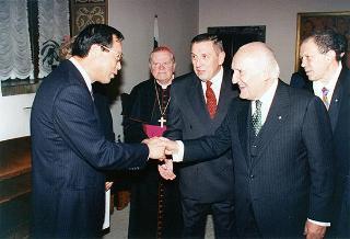Intervento del Presidente della Repubblica al ricevimento di restituzione offerto dal Presidente della Repubblica di Bulgaria e signora Jelev presso l'Ambasciata della Repubblica di Bulgaria a Roma