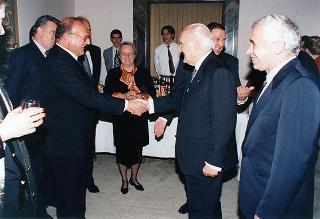 Intervento del Presidente della Repubblica al ricevimento di restituzione offerto dal Presidente della Repubblica di Bulgaria e signora Jelev presso l'Ambasciata della Repubblica di Bulgaria a Roma