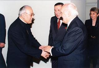 Intervento del Presidente della Repubblica al ricevimento di restituzione offerto dal Presidente della Repubblica di Bulgaria e signora Jelev presso l'Ambasciata della Repubblica di Bulgaria a Roma
