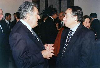 Intervento del Presidente della Repubblica al ricevimento di restituzione offerto dal Presidente della Repubblica di Bulgaria e signora Jelev presso l'Ambasciata della Repubblica di Bulgaria a Roma