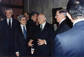 Intervento del Presidente della Repubblica all'esibizione delle Bande musicali della Polizia di Stato, dell'Arma dei Carabinieri e della Guardia di Finanza, nell'ambito dell'iniziativa benefica denominata "Telethon" presso l' Auditorium di Santa Cecilia a Roma