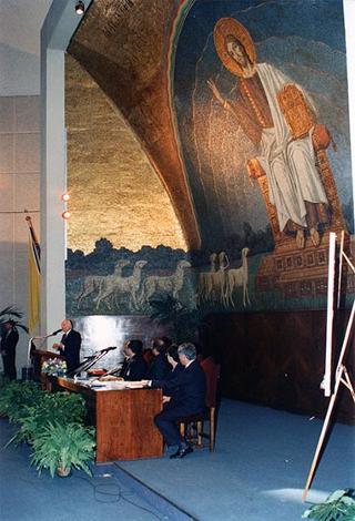 Intervento del Presidente della Repubblica alla manifestazione conclusiva del Cinquantenario dell'Associazione Italiana Maestri Cattolici presso la  Pontificia Università Lateranense a Roma