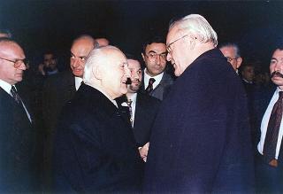 Intervento del Presidente della Repubblica, unitamente con il Presidente tedesco Herzog, alla cerimonia inaugurale della Mostra storico-documentaria "Federico II e l'Italia: percorsi, luoghi, segni e strumenti" nella Chiesa di S. Marco e Palazzo Venezia a Roma