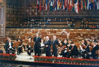 Intervento del Presidente della Repubblica al concerto per il Natale e la Pace dell'Orchestra dell'Accademia Nazionale di Santa Cecilia nell'Auditorio di Via della Conciliazione (Roma)