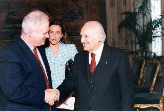 Incontro del Presidente della Repubblica Oscar Luigi Scalfaro con John Bruton, primo ministro d'Irlanda