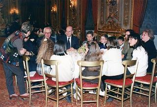 Incontro di Marianna Scalfaro con una delegazione di studenti della Scuola media "L. Lombardi" di Bari - Salone degli Specchi