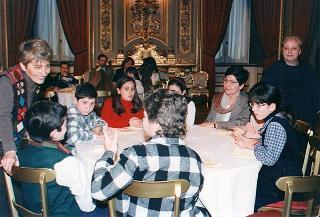 Incontro di Marianna Scalfaro con una delegazione di studenti della Scuola media "L. Lombardi" di Bari - Salone degli Specchi