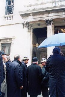 Visita del Presidente della Repubblica Oscar Luigi Scalfaro a Venezia al Teatro La Fenice, distrutto dall'incendio del 29 gennaio 1996