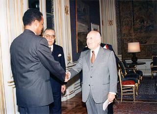 Il Presidente della Repubblica Oscar Luigi Scalfaro riceve la visita di Isaias Afwerki, Presidente dello Stato di Eritrea