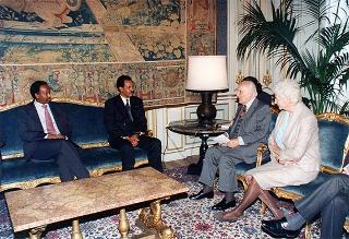 Il Presidente della Repubblica Oscar Luigi Scalfaro riceve la visita di Isaias Afwerki, Presidente dello Stato di Eritrea