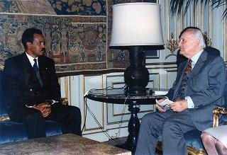 Il Presidente della Repubblica Oscar Luigi Scalfaro riceve la visita di Isaias Afwerki, Presidente dello Stato di Eritrea