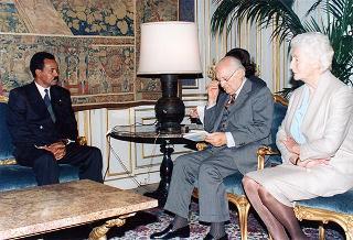 Il Presidente della Repubblica Oscar Luigi Scalfaro riceve la visita di Isaias Afwerki, Presidente dello Stato di Eritrea