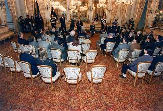 Il Presidente della Repubblica Oscar Luigi Scalfaro riceve in udienza una delegazione di partecipanti alla Conferenza sull'informatizzazione della medicina in campo cardiovascolare nei Paesi del G7