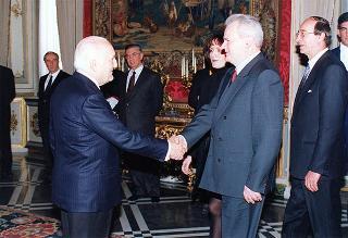 Il Presidente della Repubblica Scalfaro incontra Slobodan Milosevic, Presidente della Repubblica di Serbia