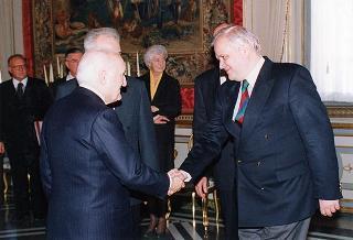 Il Presidente della Repubblica Scalfaro incontra Slobodan Milosevic, Presidente della Repubblica di Serbia